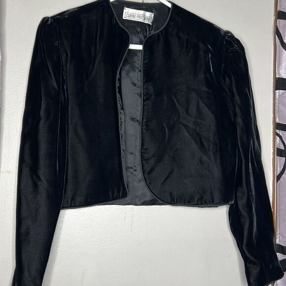 Claire Pritchard vintage velvet bolero jacket size small - Picture 3 of 6